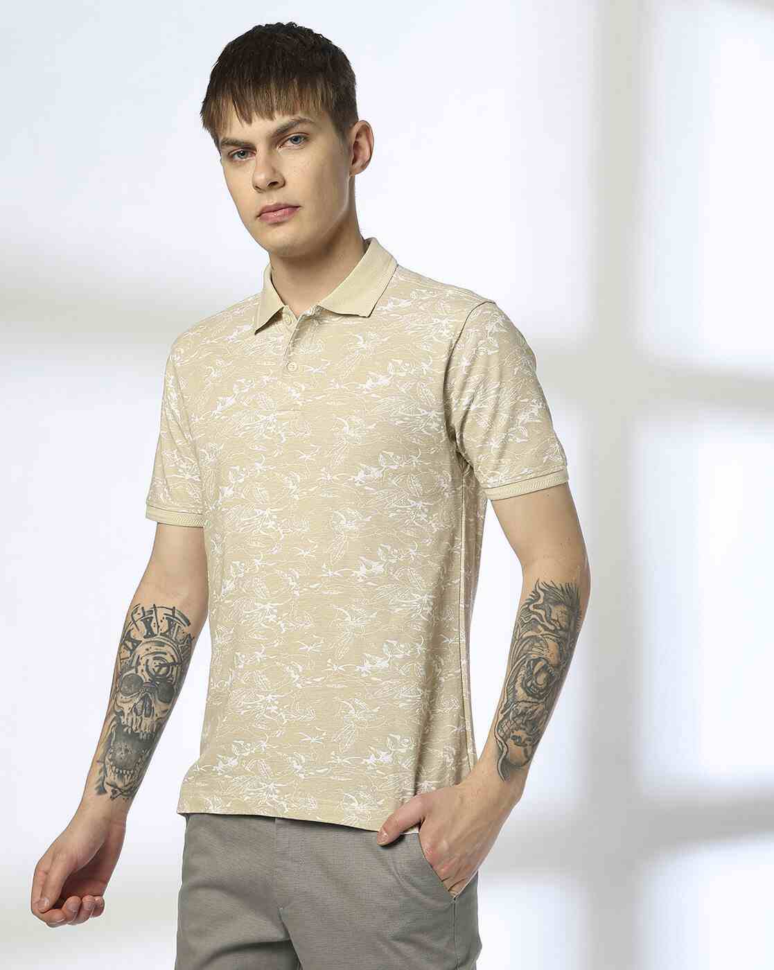 NETPLAY | Men Printed Slim Fit Polo T-Shirt|3