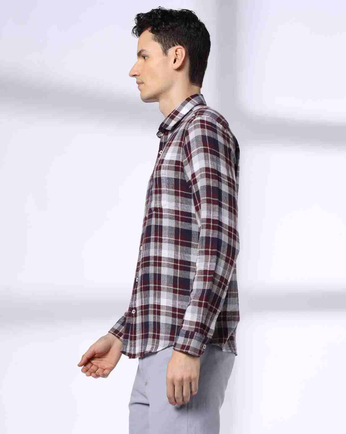 NETPLAY | Men Checked Regular Fit Cotton Shirt|1