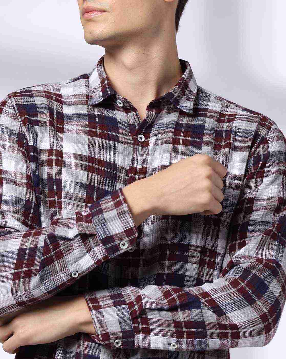 NETPLAY | Men Checked Regular Fit Cotton Shirt|5
