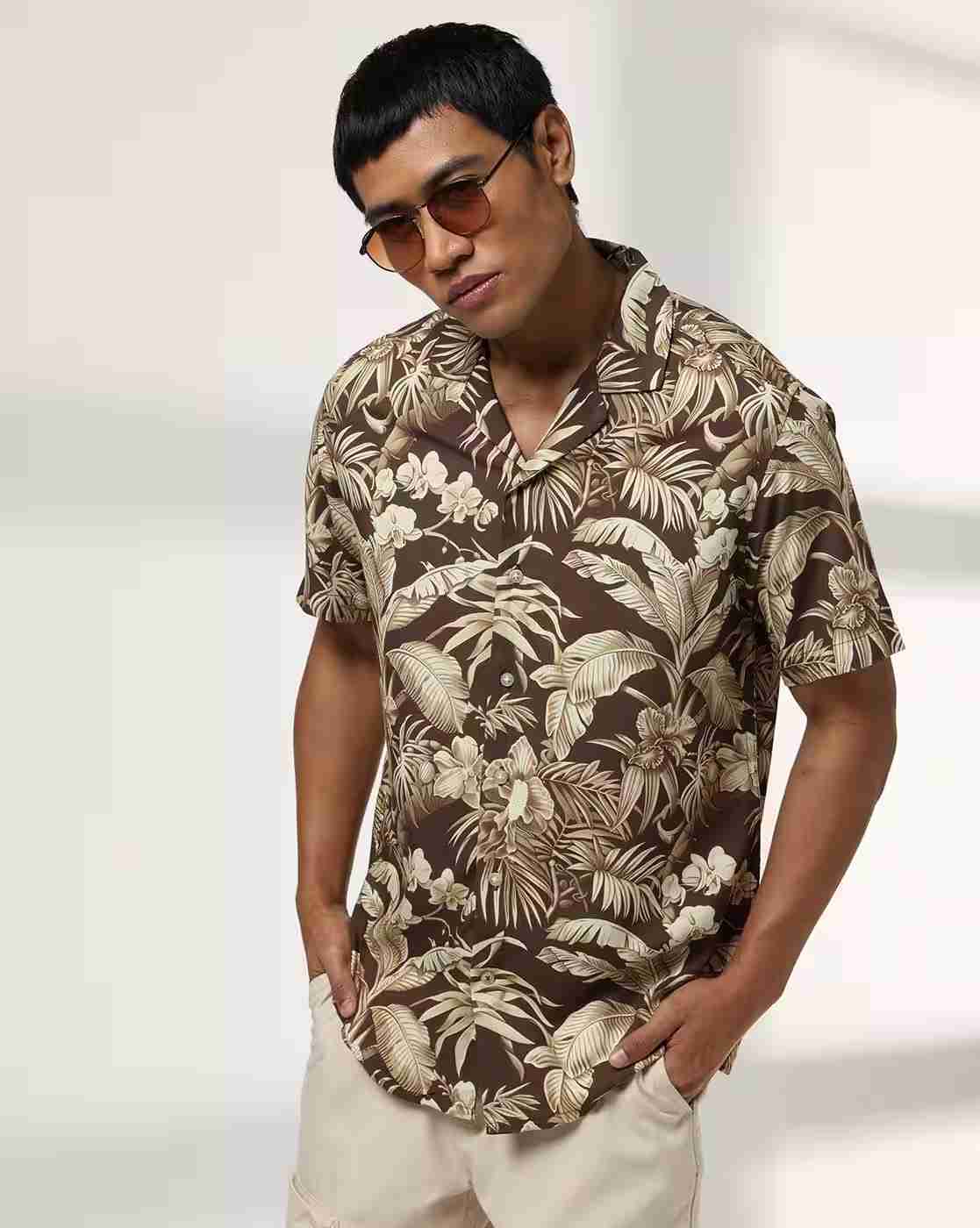 NETPLAY | Men Tropical Print Regular Fit Shirt|4