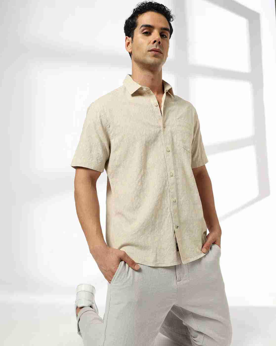 Men Smart Fit Shirt with Patch Pocket