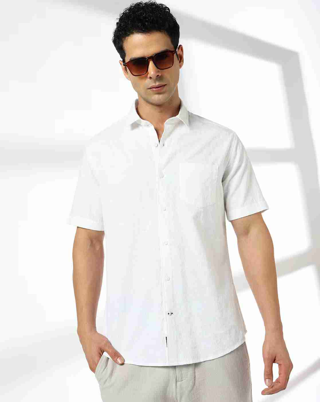 Men Smart Fit Shirt with Patch Pocket