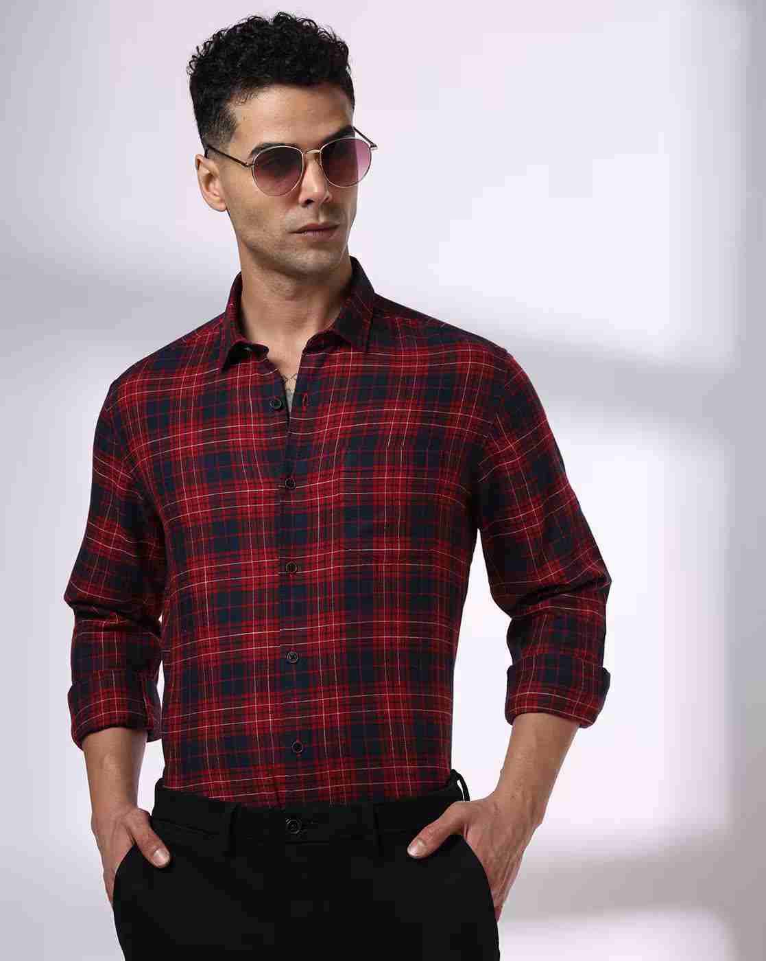 Men Checked Smart Fit Shirt
