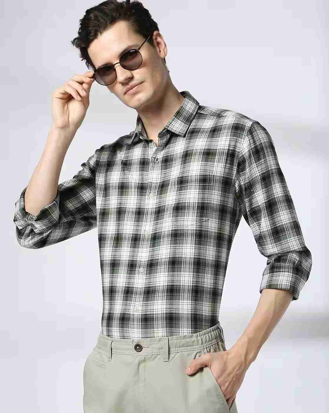 NETPLAY | Men Checked Regular Fit Shirt with Patch Pocket|0