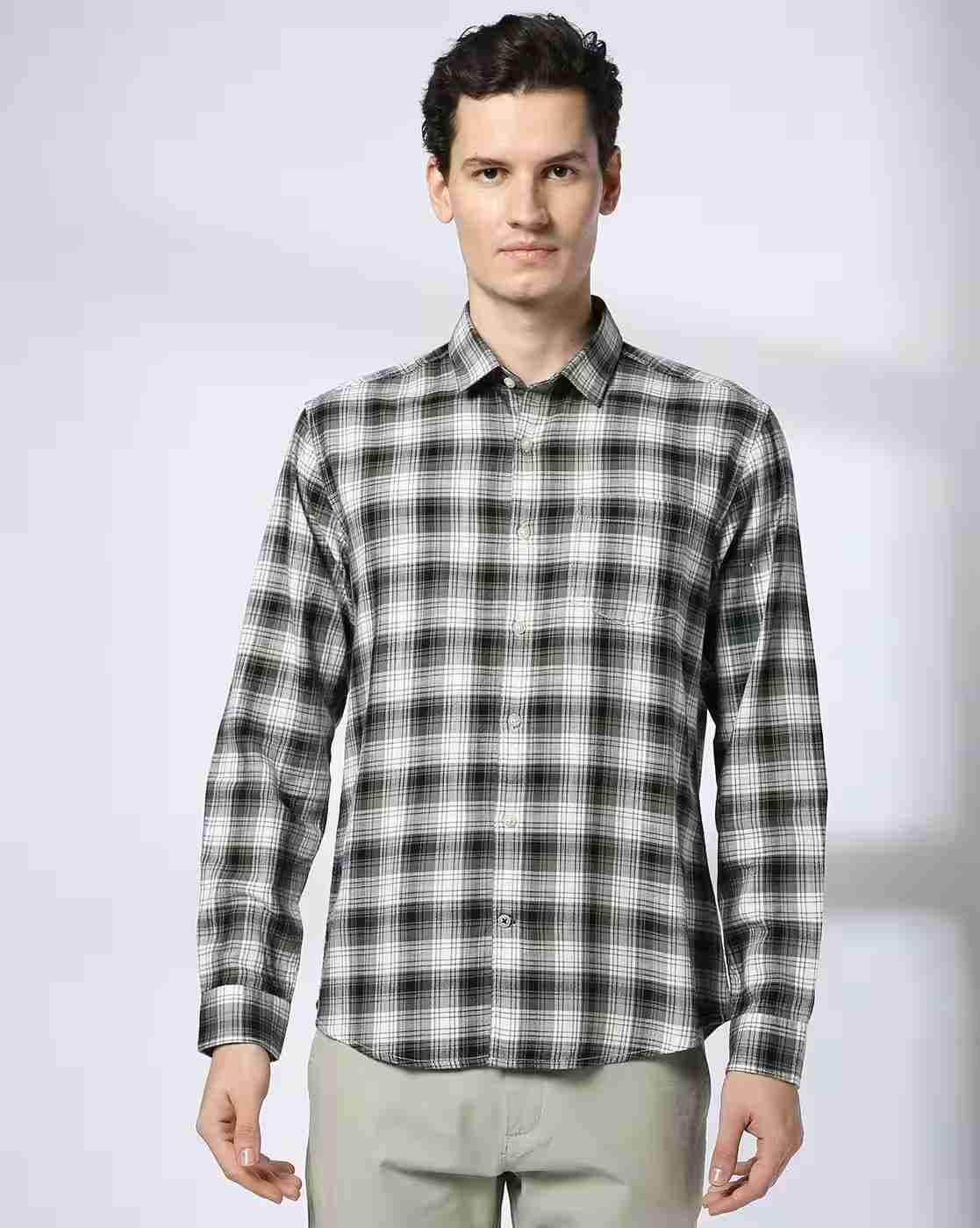 NETPLAY | Men Checked Regular Fit Shirt with Patch Pocket|1