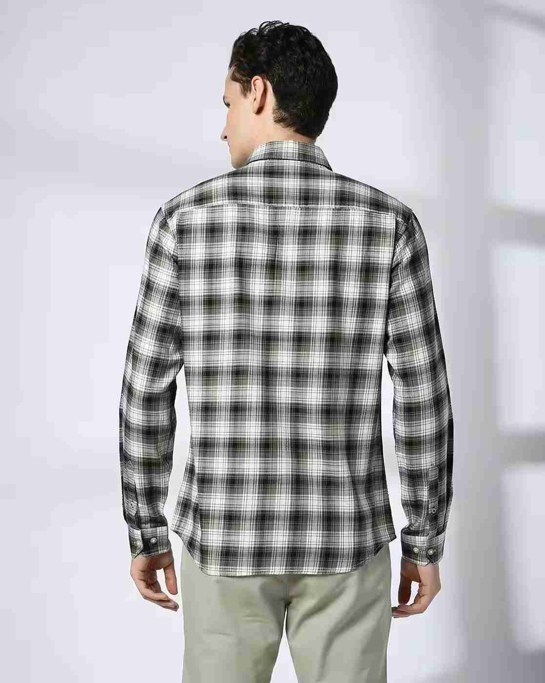 NETPLAY | Men Checked Regular Fit Shirt with Patch Pocket|3