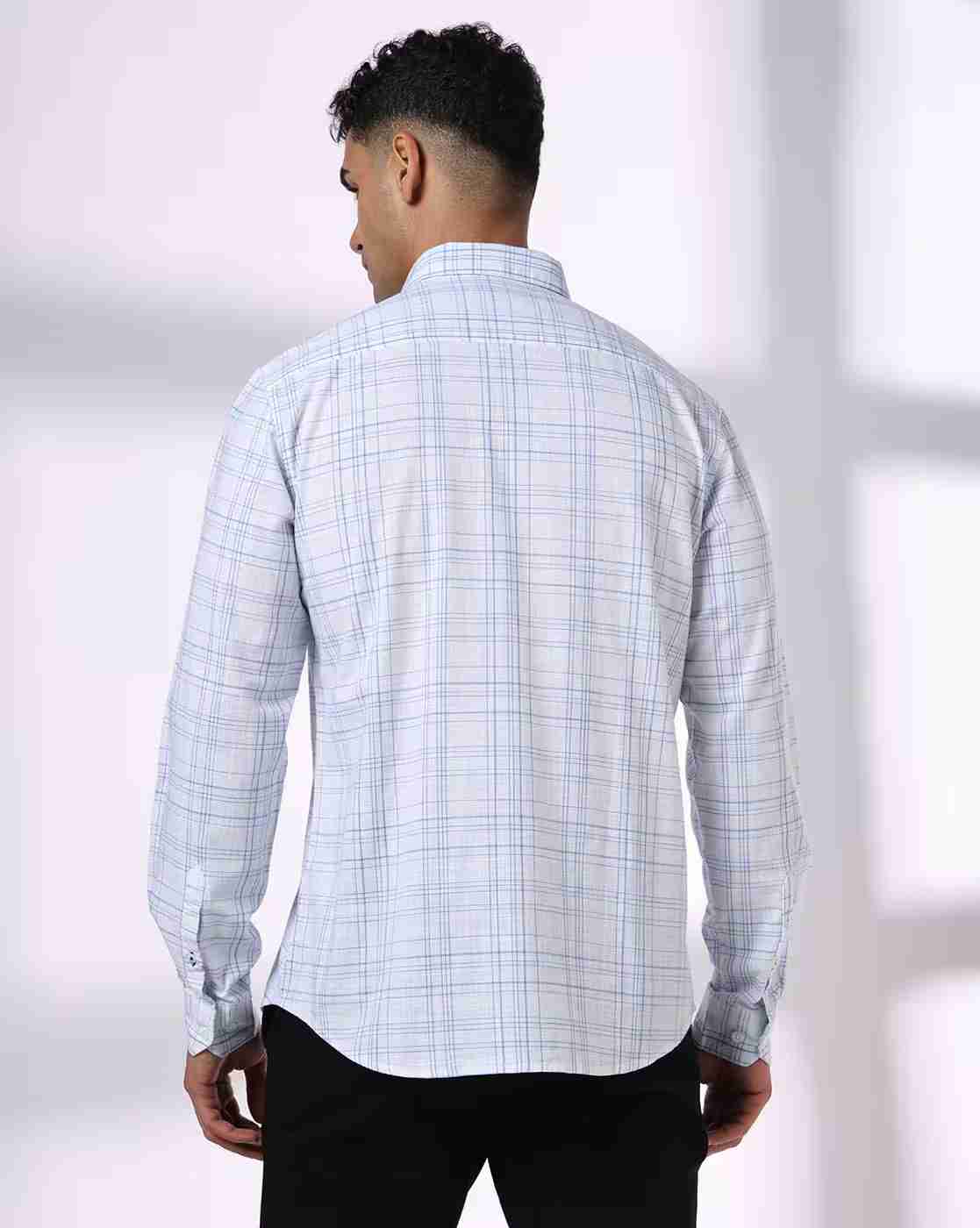 NETPLAY | Men Checked Regular Fit Shirt with Patch Pocket|2