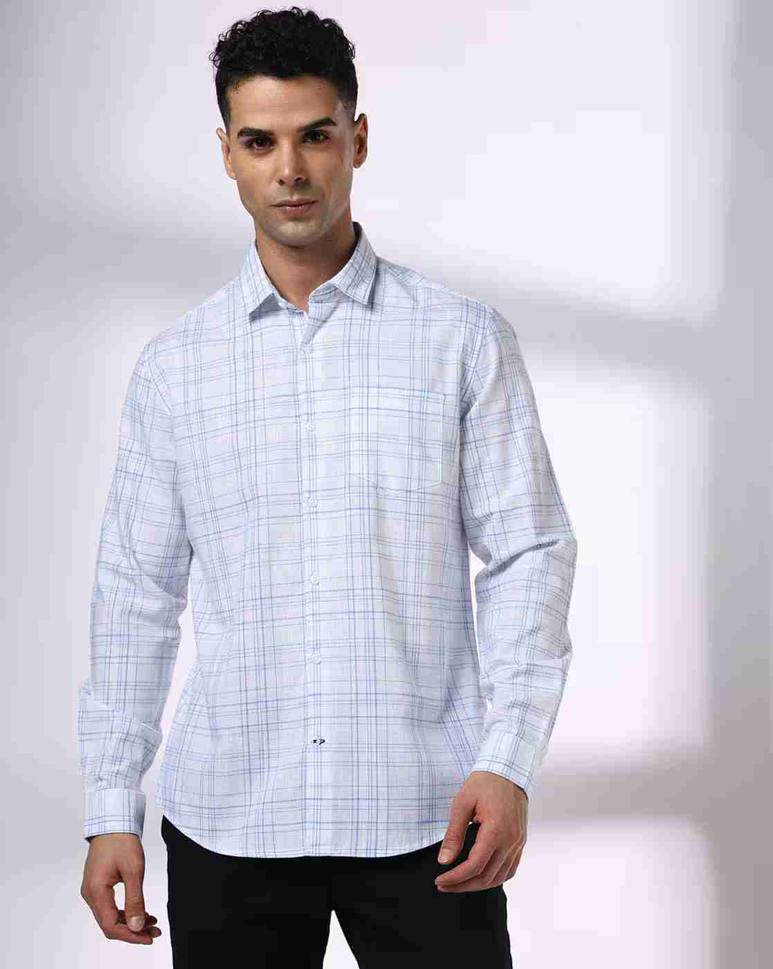 NETPLAY | Men Checked Regular Fit Shirt with Patch Pocket|4