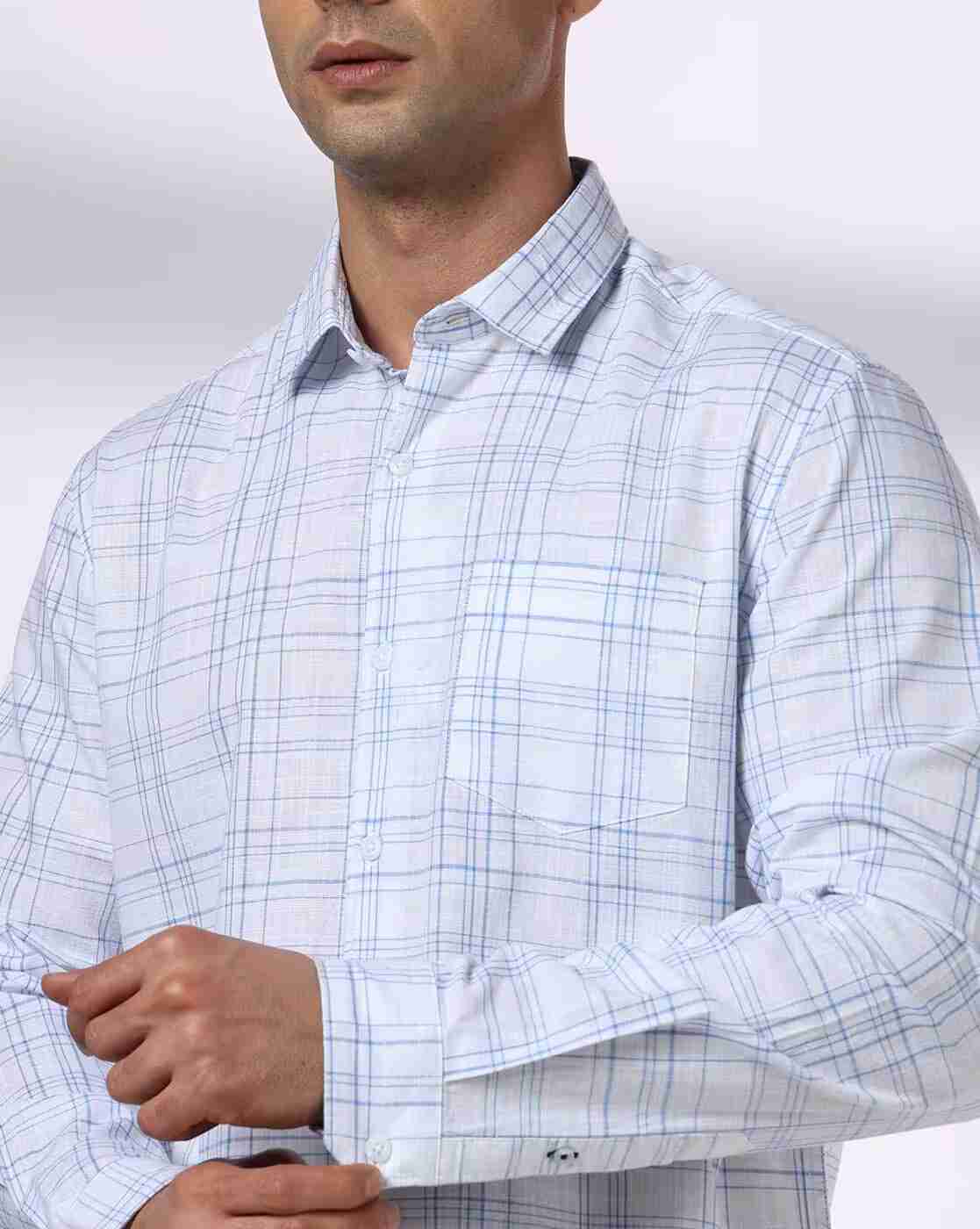 NETPLAY | Men Checked Regular Fit Shirt with Patch Pocket|5