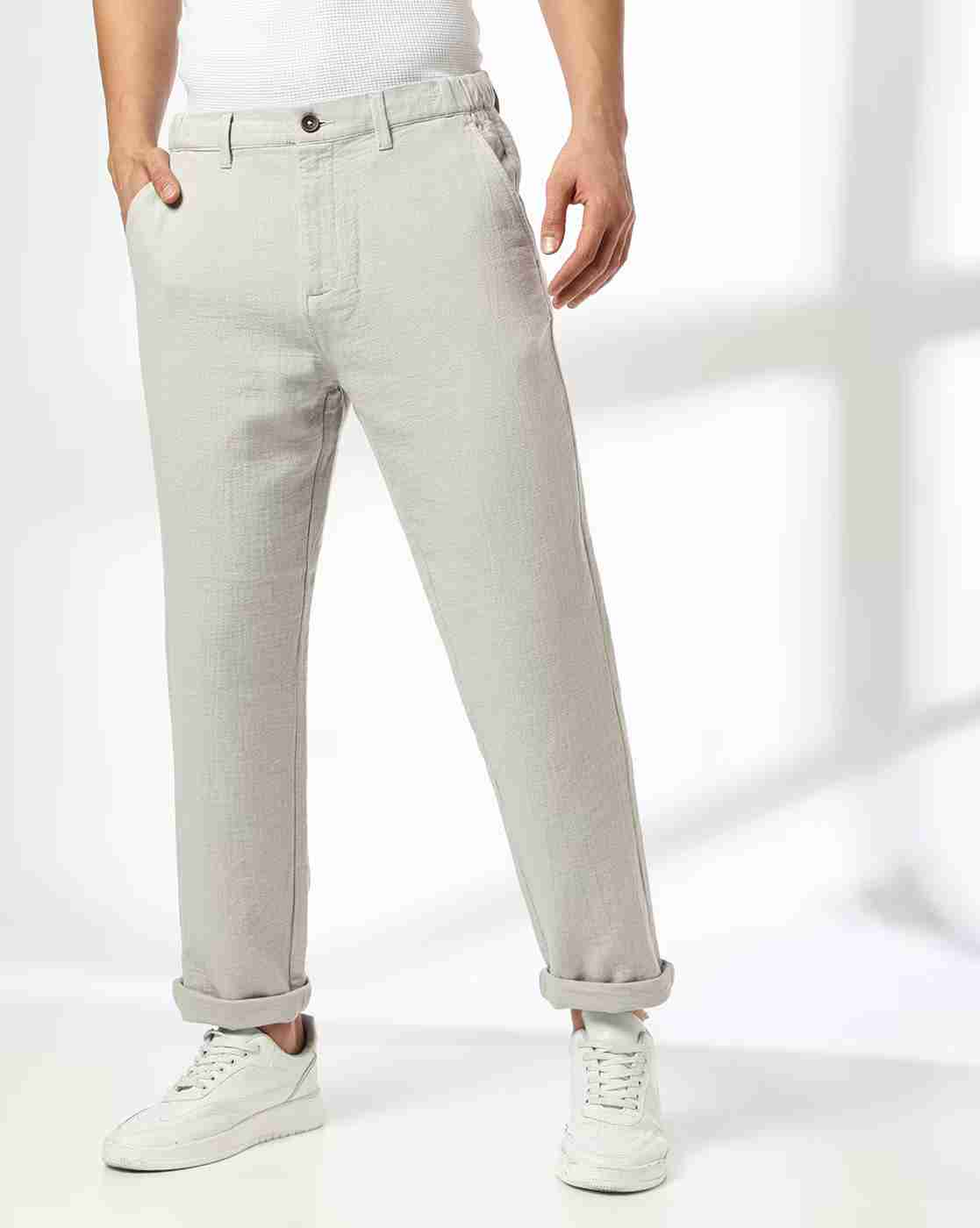 Men Slim Fit Flat-Front Chinos