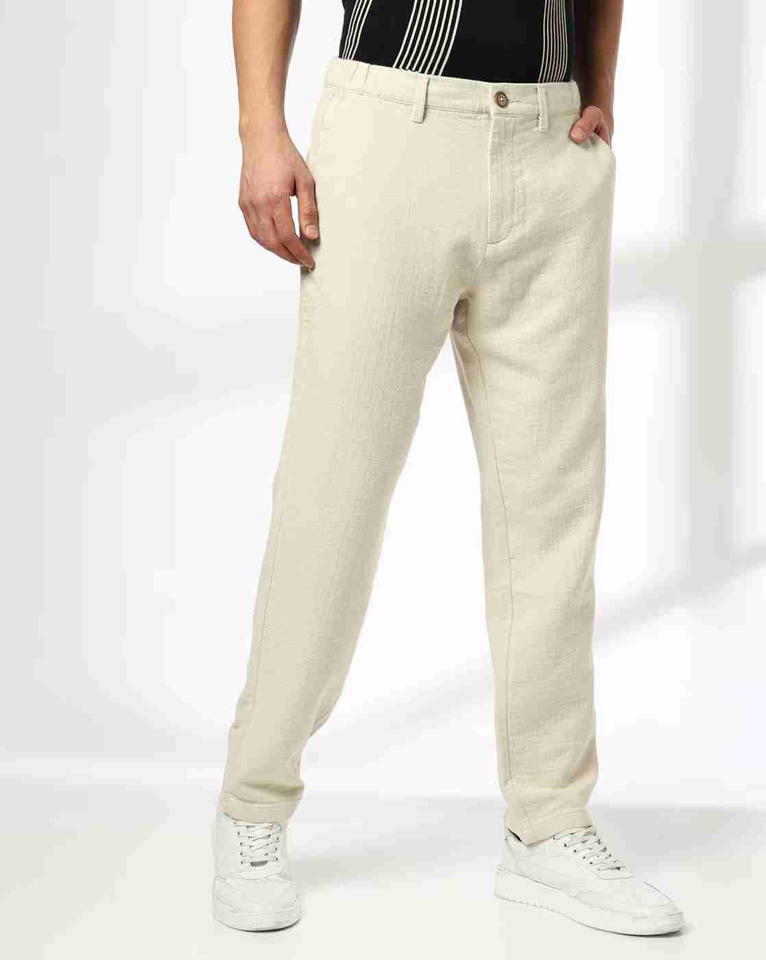 Men Slim Fit Flat-Front Chinos