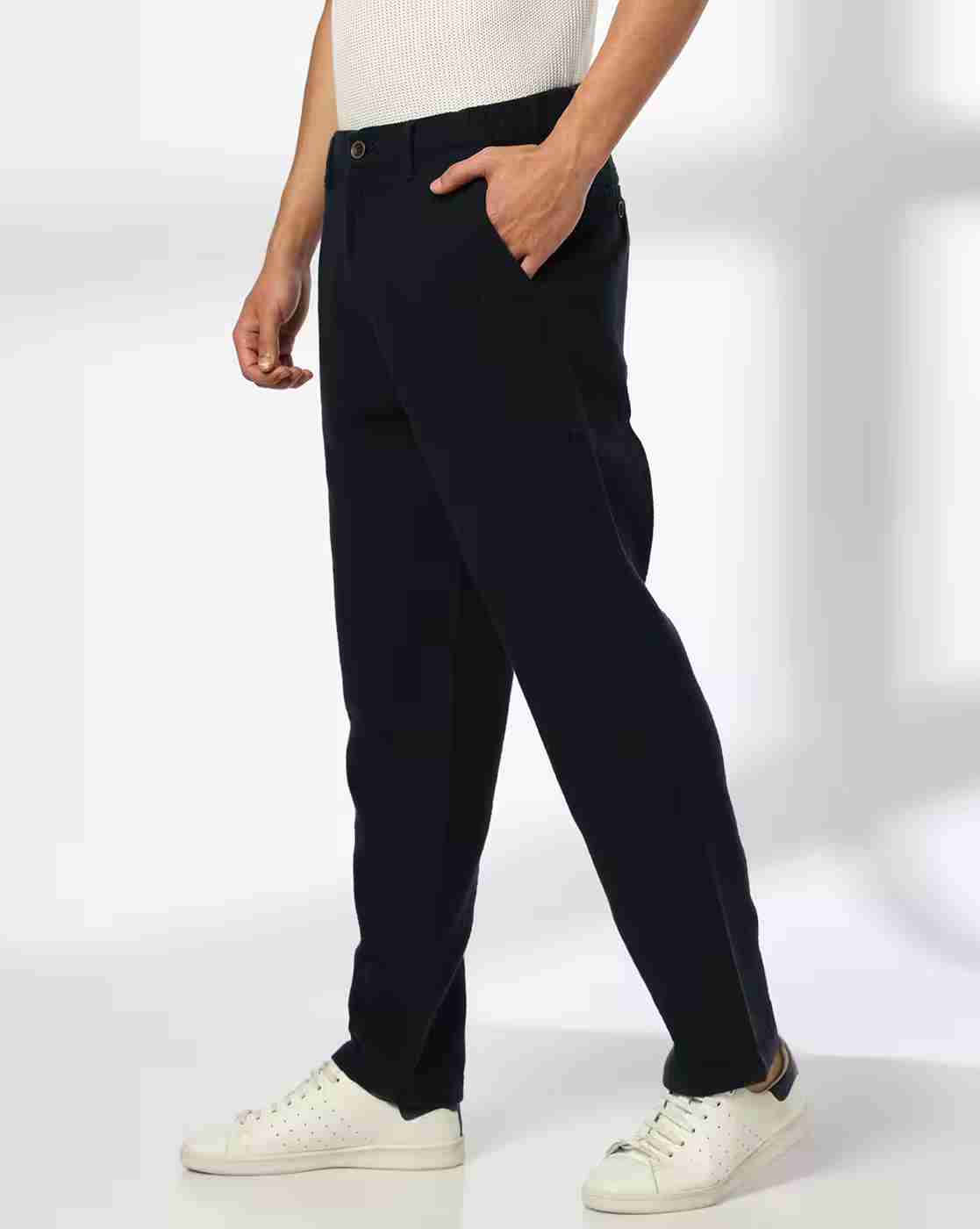 NETPLAY | Men Slim Fit Flat-Front Trousers|1