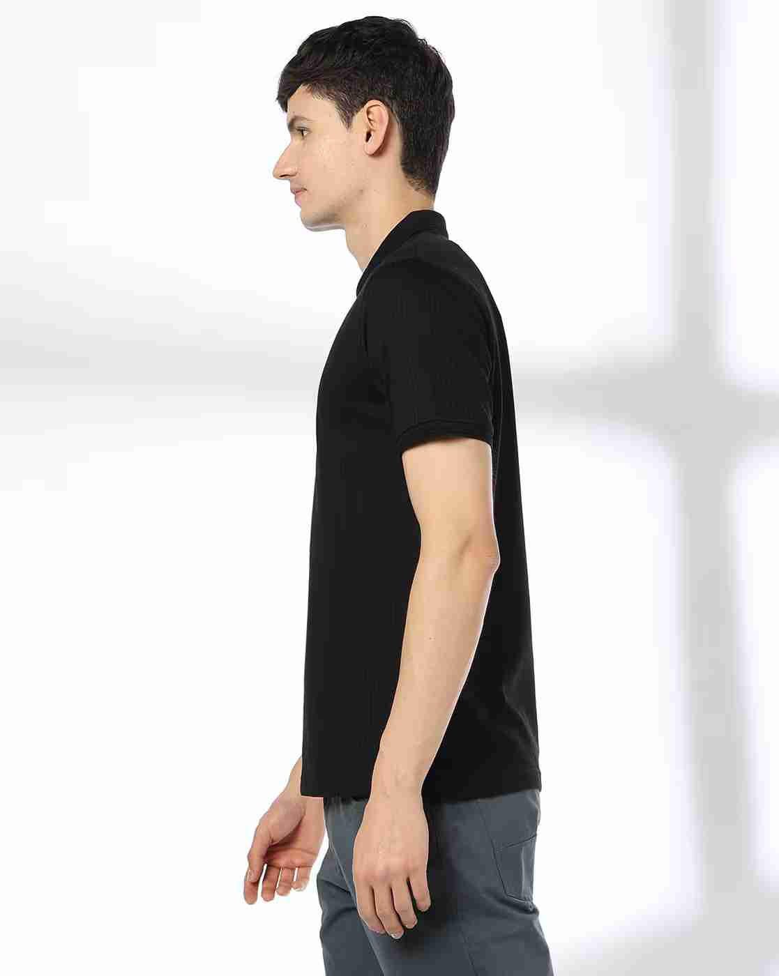 NETPLAY | Men Self-Structured Slim Fit Polo T-Shirt|2