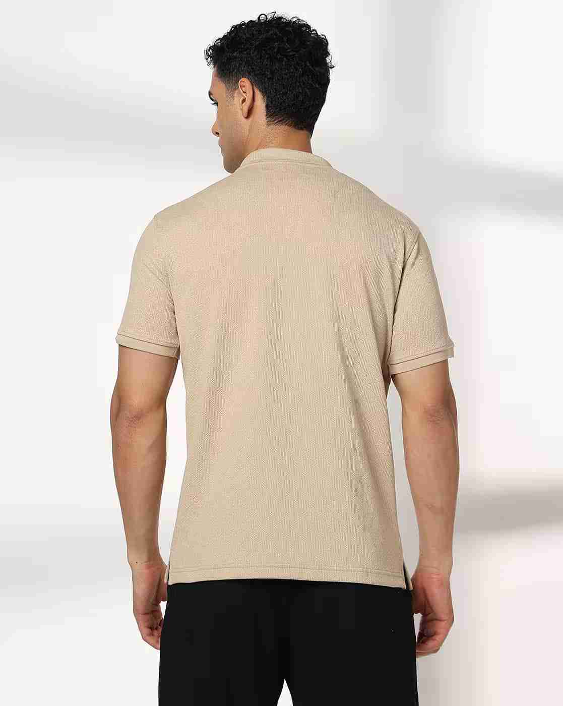 NETPLAY | Men Self-Structured Slim Fit Polo T-Shirt|2