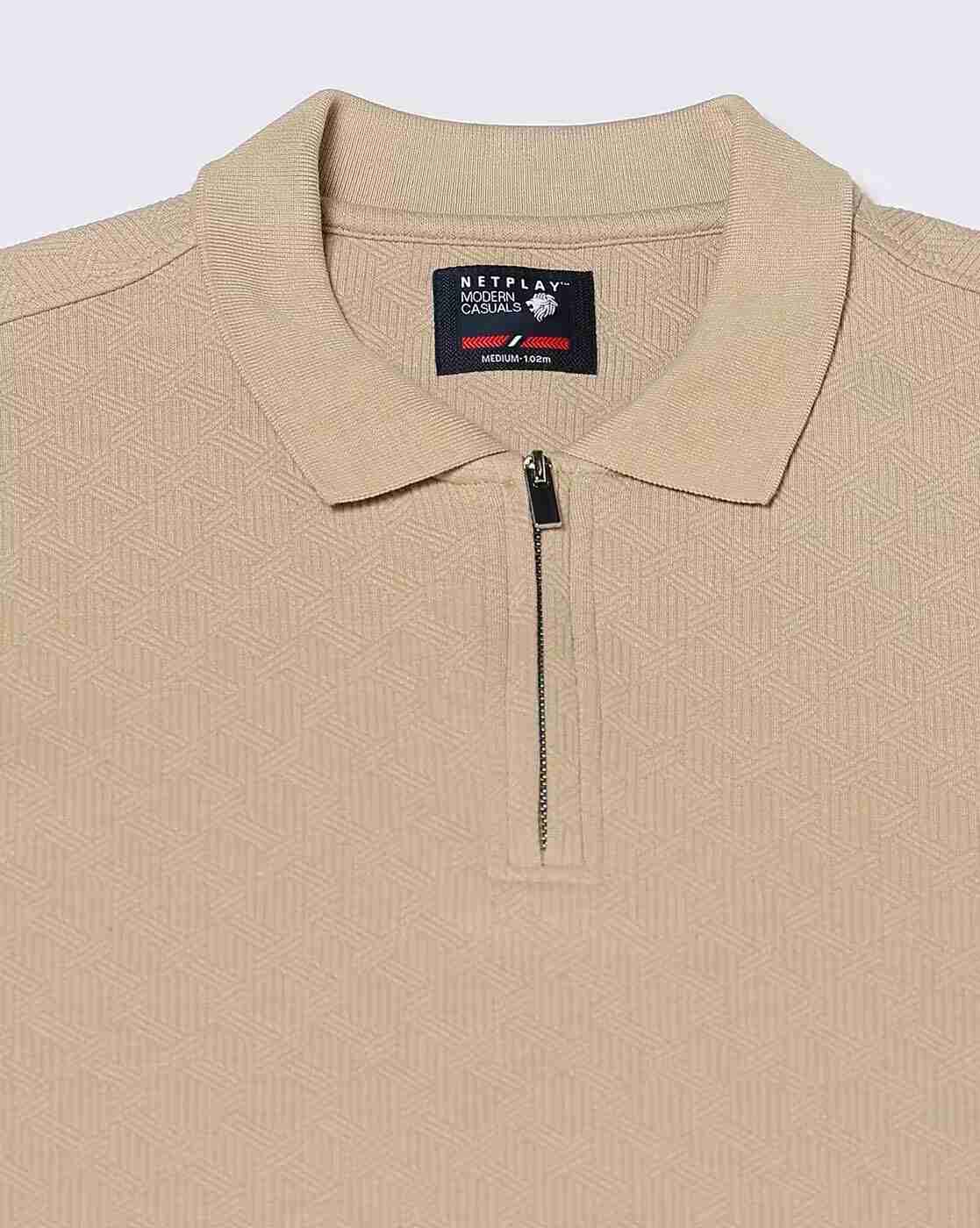 NETPLAY | Men Self-Structured Slim Fit Polo T-Shirt|5