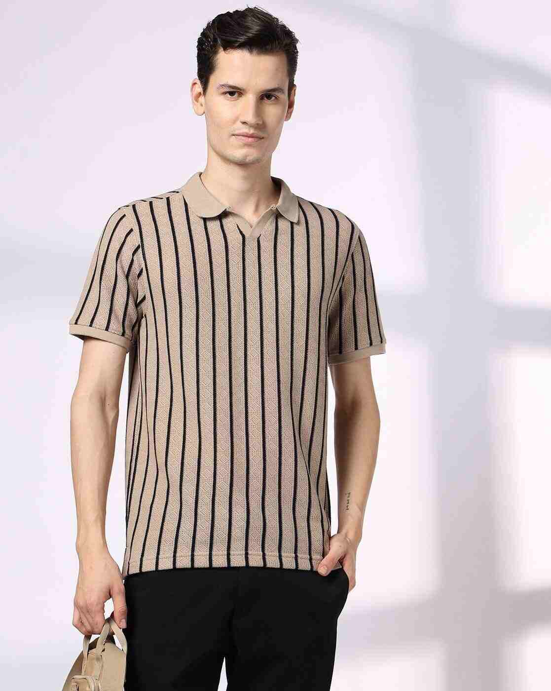 NETPLAY | Men Striped Slim Fit Polo T-Shirt|0
