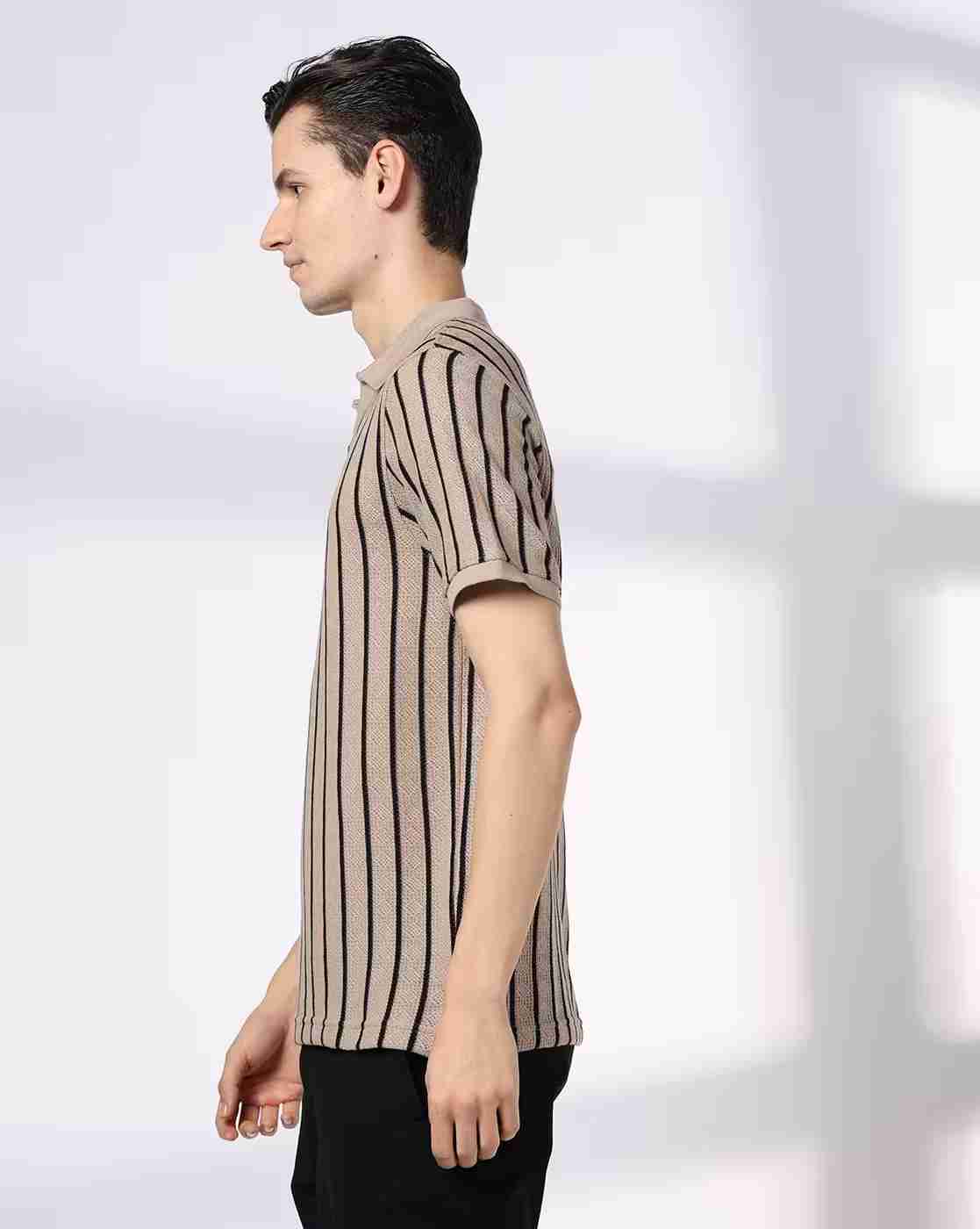 NETPLAY | Men Striped Slim Fit Polo T-Shirt|2
