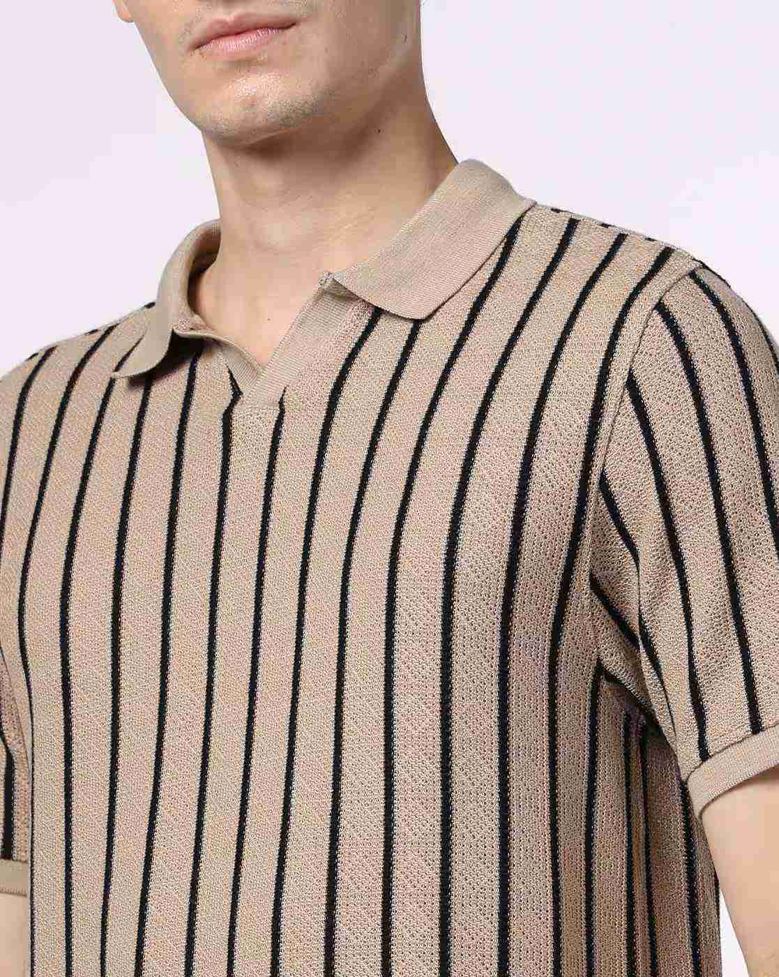 NETPLAY | Men Striped Slim Fit Polo T-Shirt|4