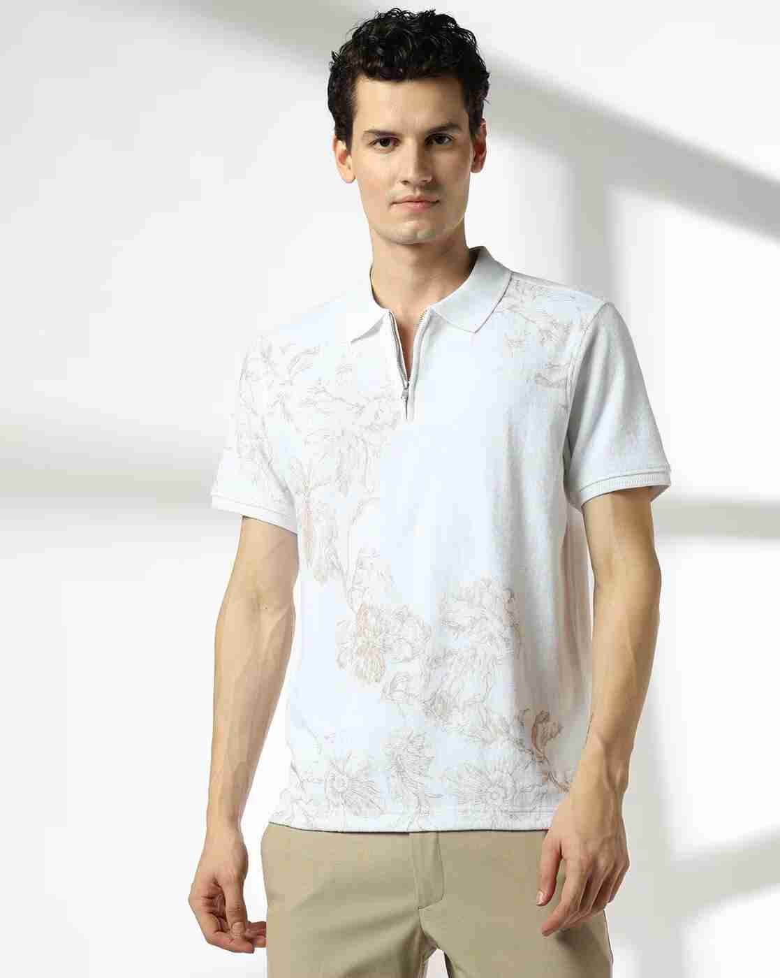 NETPLAY | Men Floral Print Slim Fit Polo T-Shirt|0