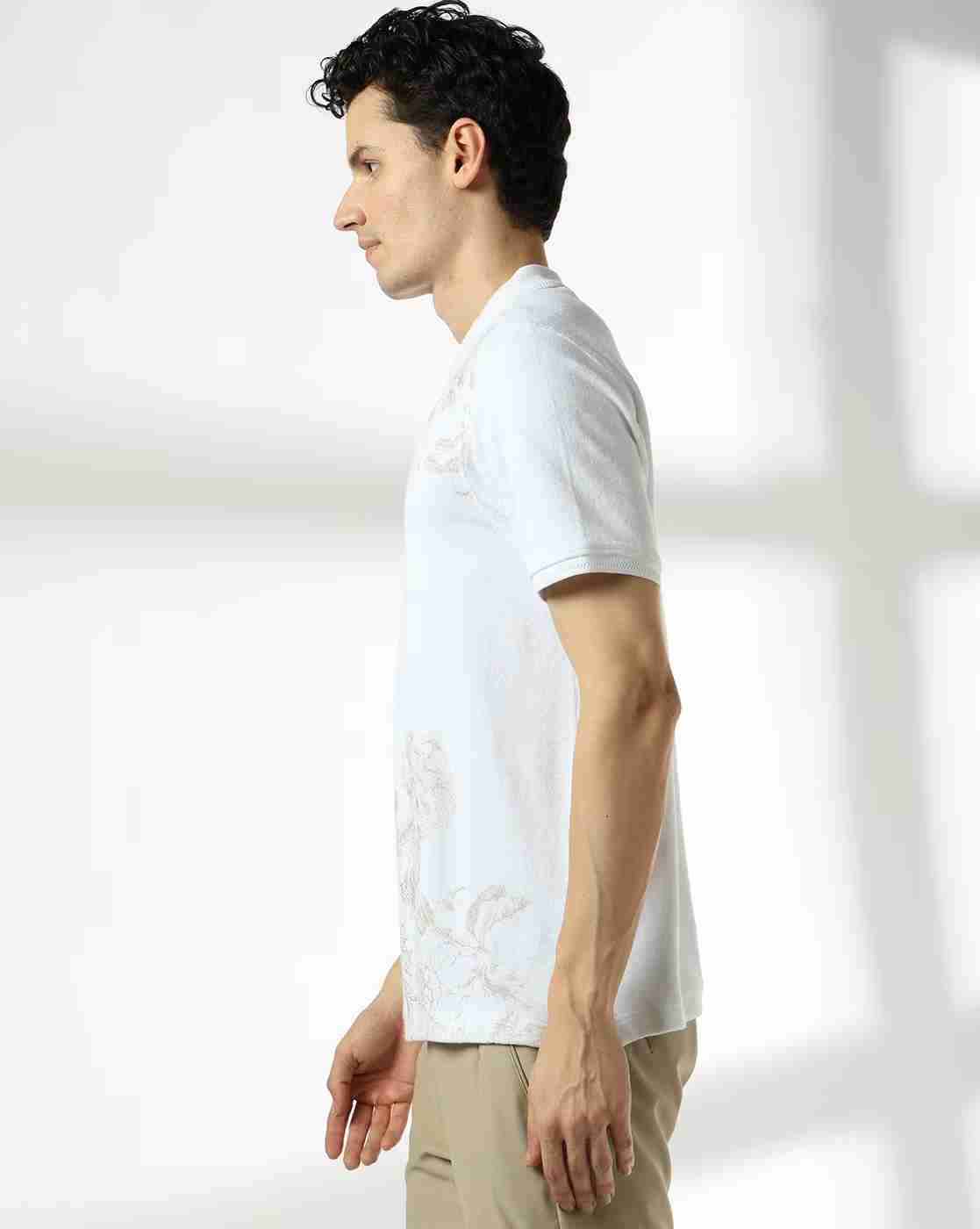 NETPLAY | Men Floral Print Slim Fit Polo T-Shirt|1