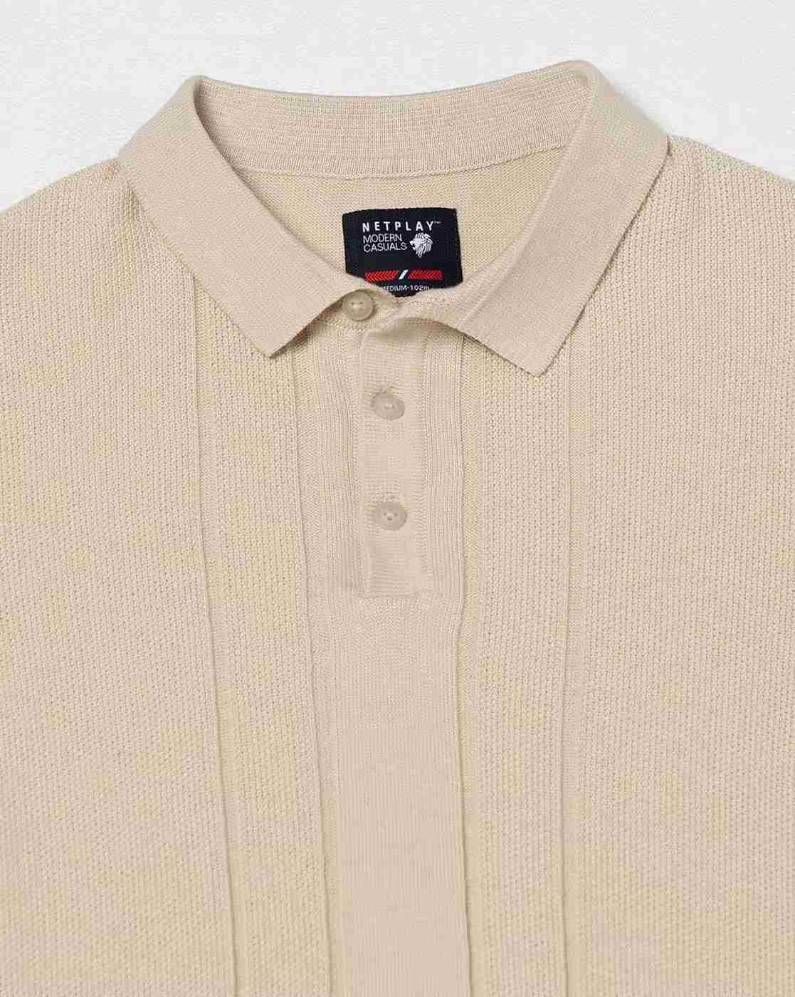 NETPLAY | Men Flat Knit Regular Fit Polo T-.Shirt|4