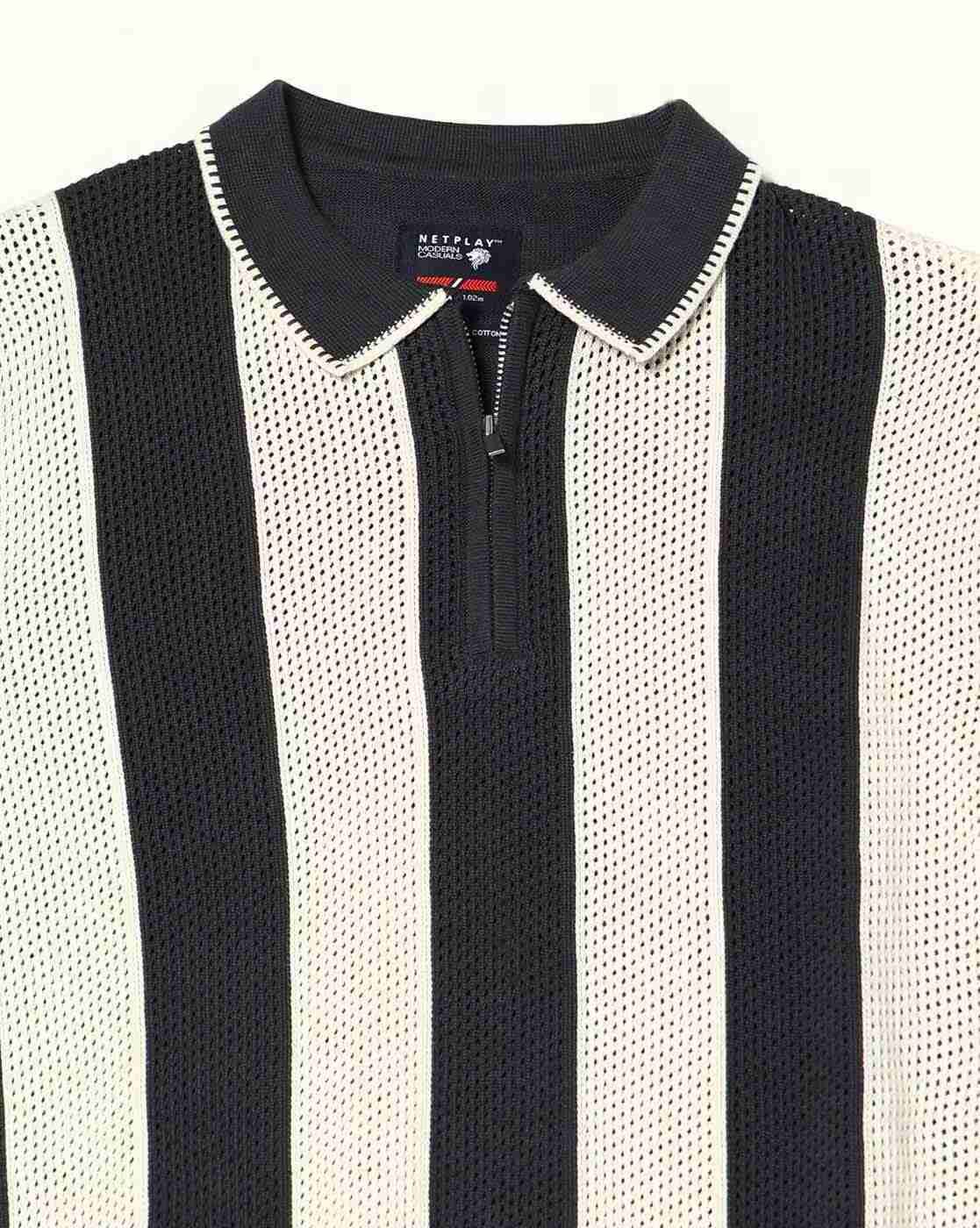 NETPLAY | Men Striped Slim Fit Polo T-Shirt|5