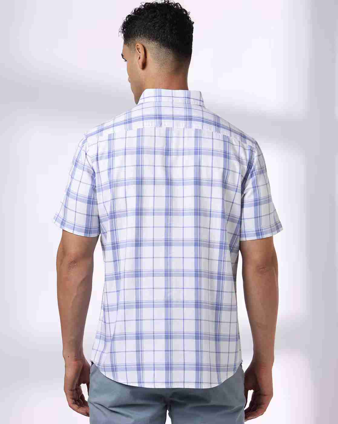 NETPLAY | Men Checked Regular Fit Shirt with Patch Pocket|2