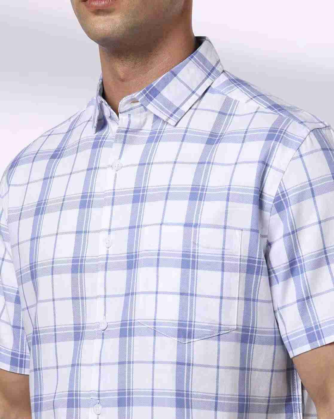 NETPLAY | Men Checked Regular Fit Shirt with Patch Pocket|4