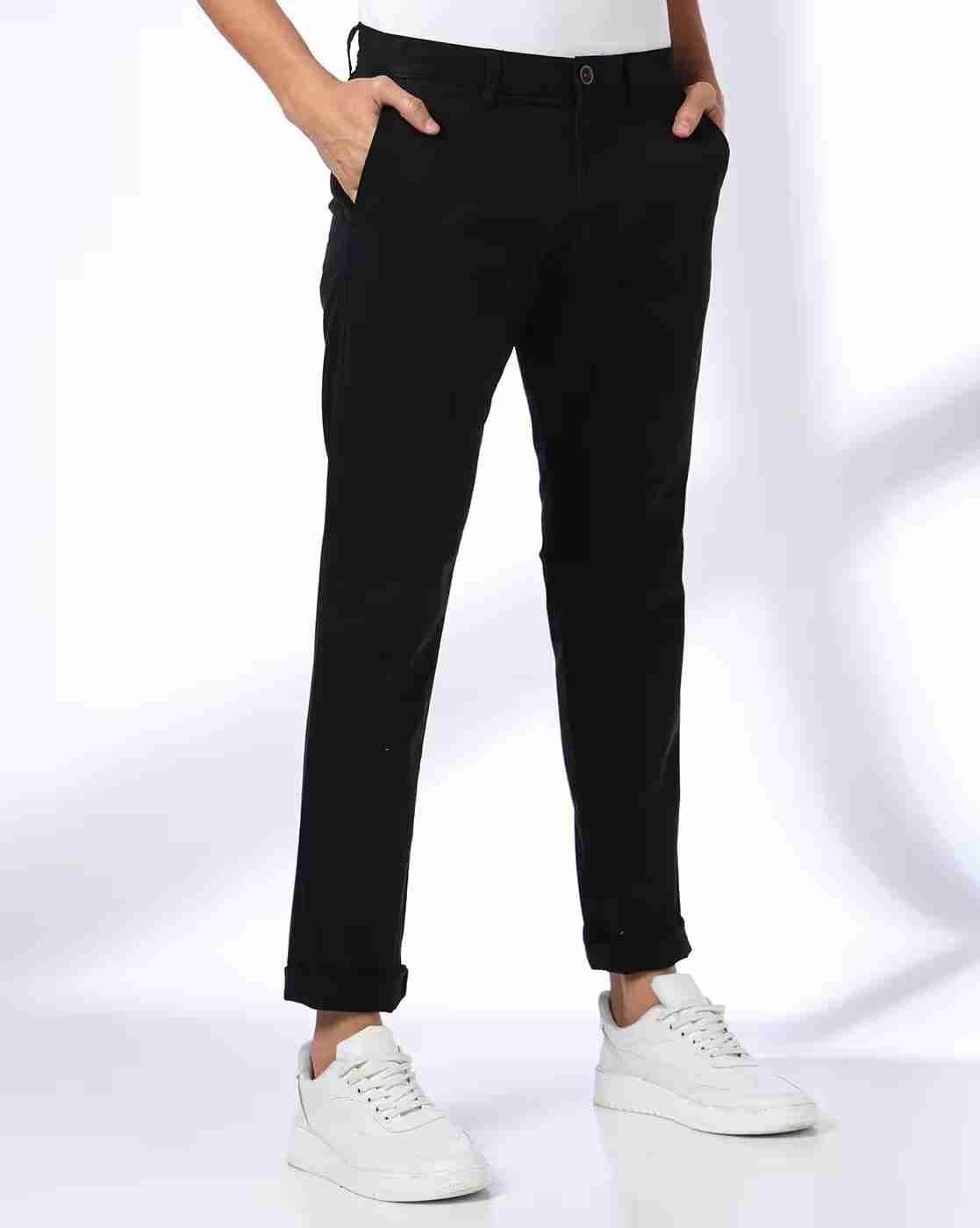 Men Tapered Fit Flat-Front Chinos