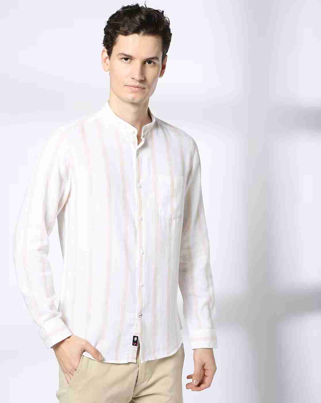 NETPLAY | Men Striped Regular Fit Shirt with Patch Pocket|3