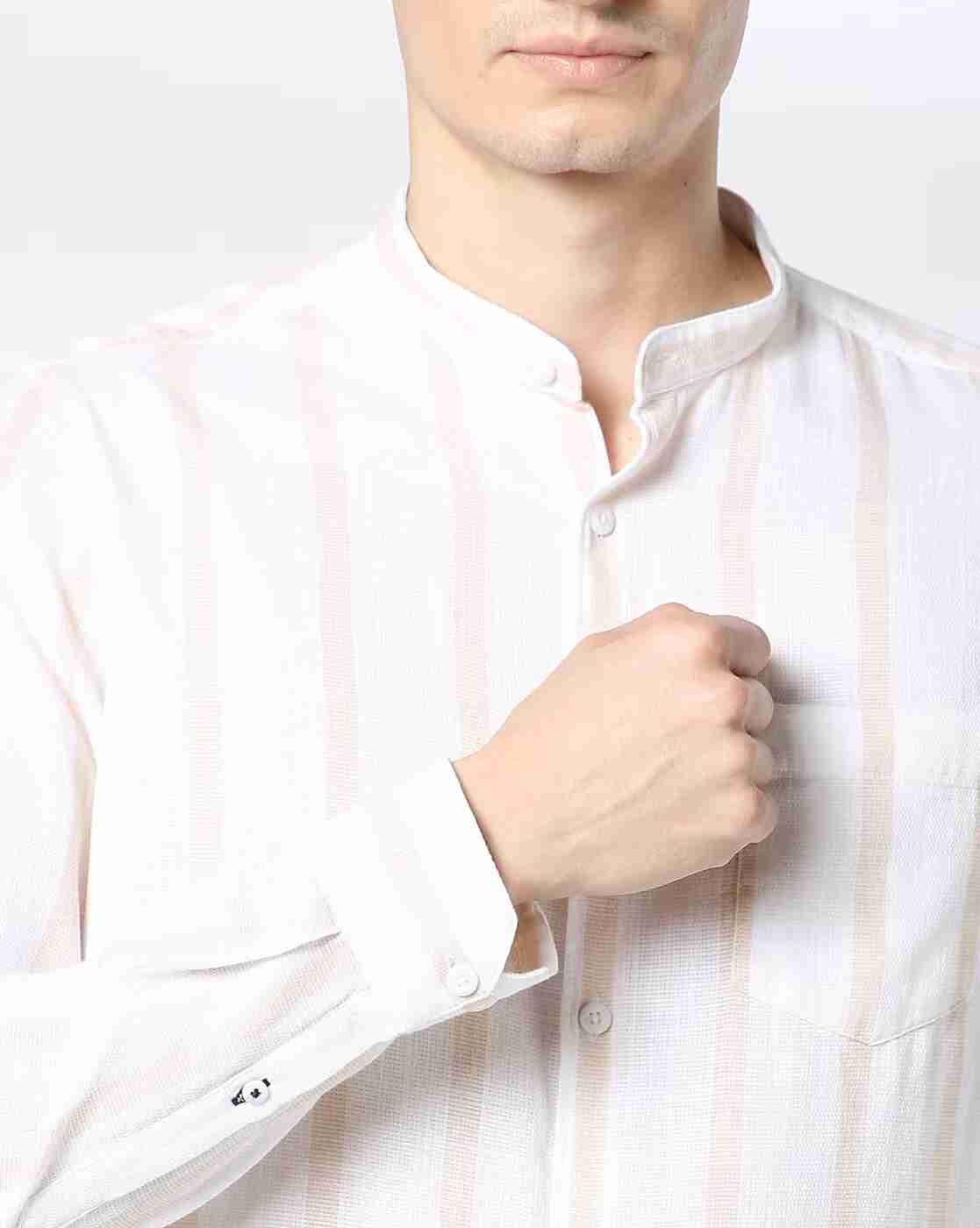 NETPLAY | Men Striped Regular Fit Shirt with Patch Pocket|4