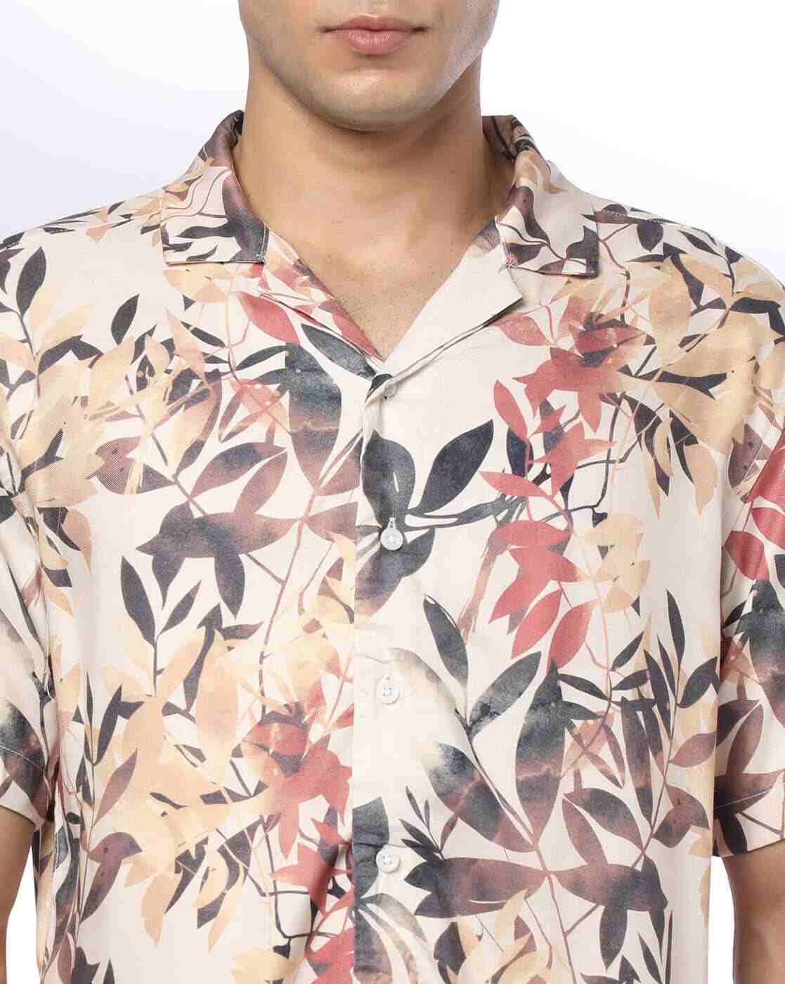 NETPLAY | Men Leaf Print Regular Fit Resort Shirt|3