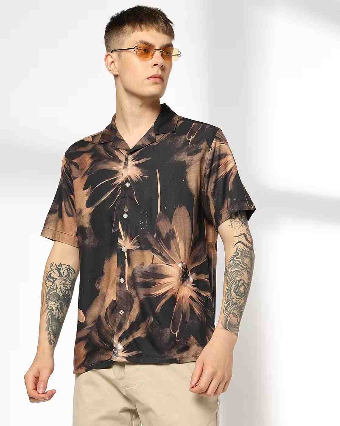 NETPLAY | Men Floral Print Regular Fit Resort Shirt|0
