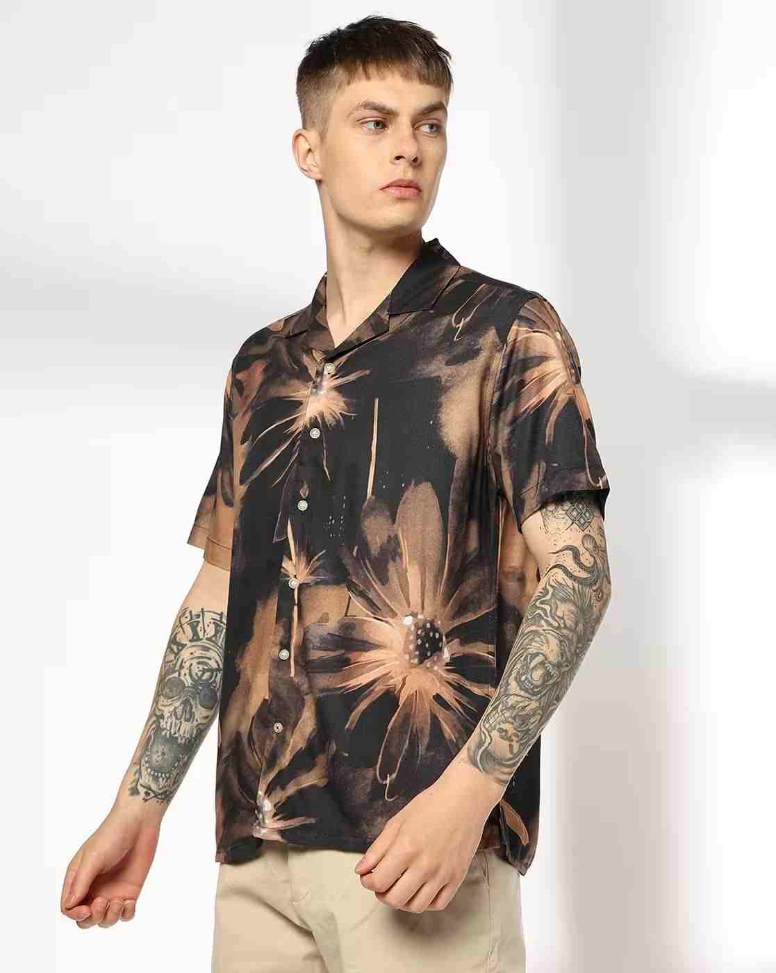 NETPLAY | Men Floral Print Regular Fit Resort Shirt|1