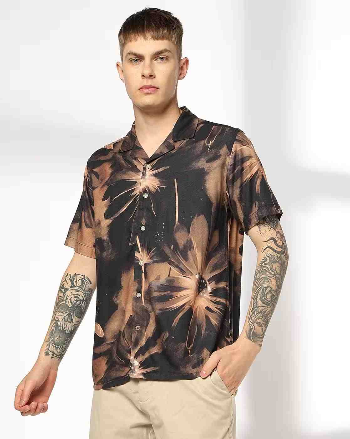 NETPLAY | Men Floral Print Regular Fit Resort Shirt|3
