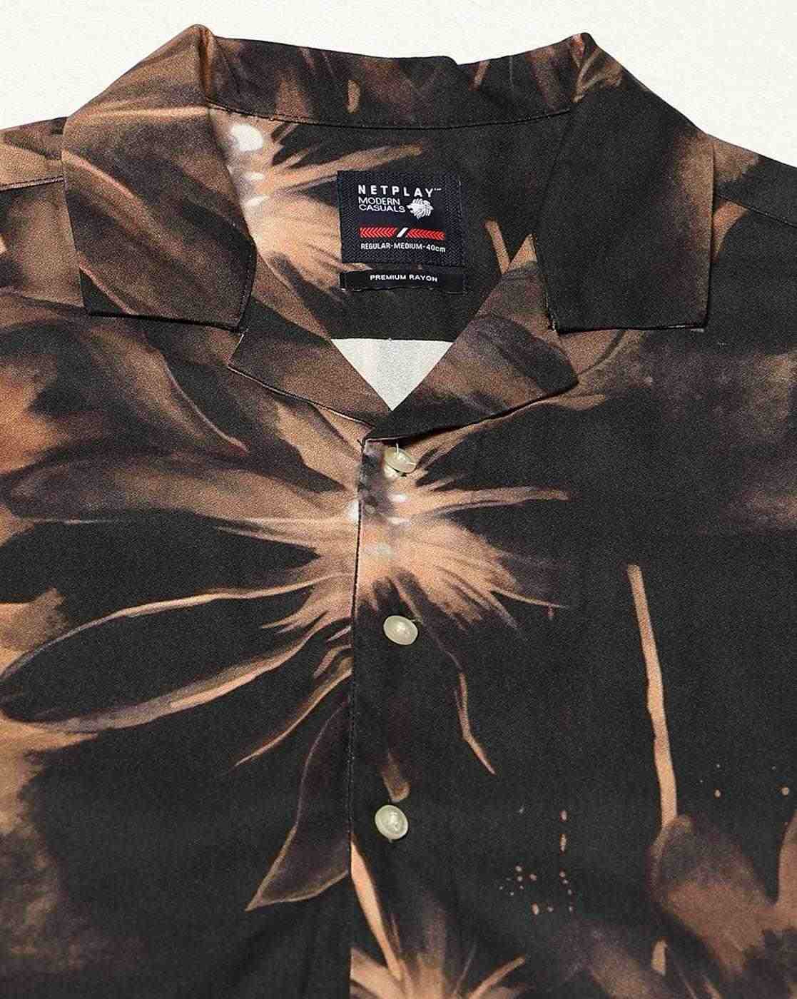 NETPLAY | Men Floral Print Regular Fit Resort Shirt|5