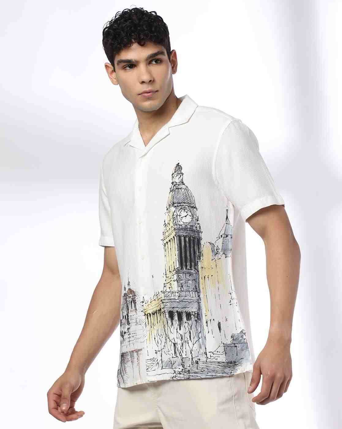 NETPLAY | Men Graphic Print Regular Fit Cotton Resort Shirt