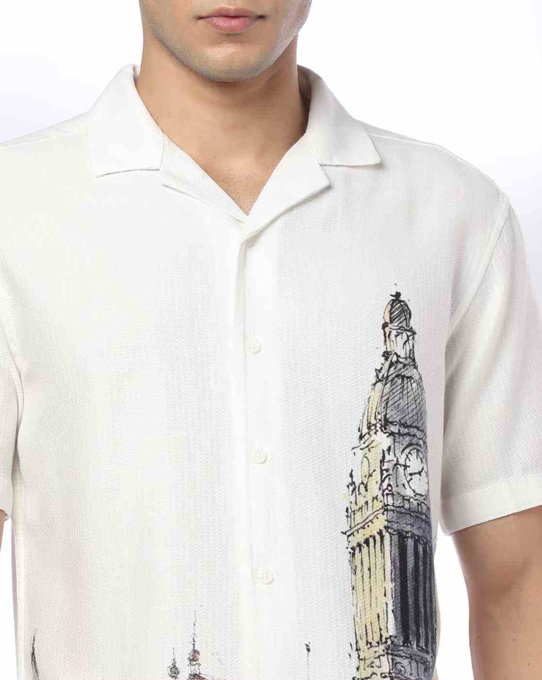 NETPLAY | Men Graphic Print Regular Fit Cotton Resort Shirt|3