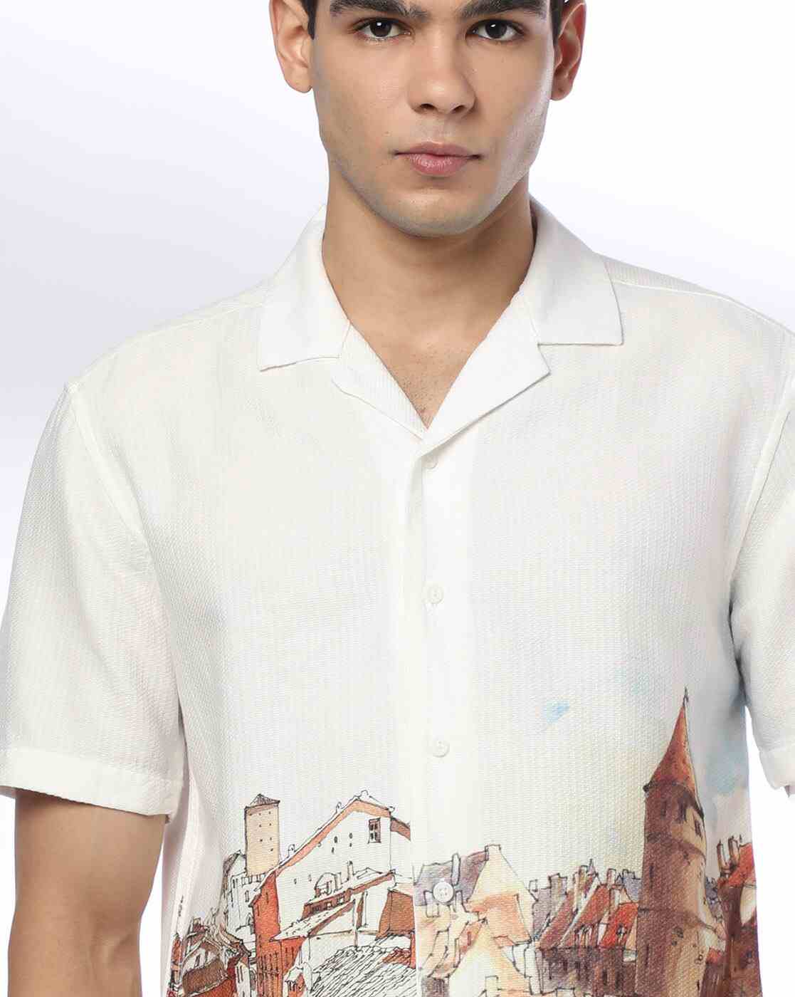 NETPLAY | Men Graphic Print Regular Fit Cotton Resort Shirt|3