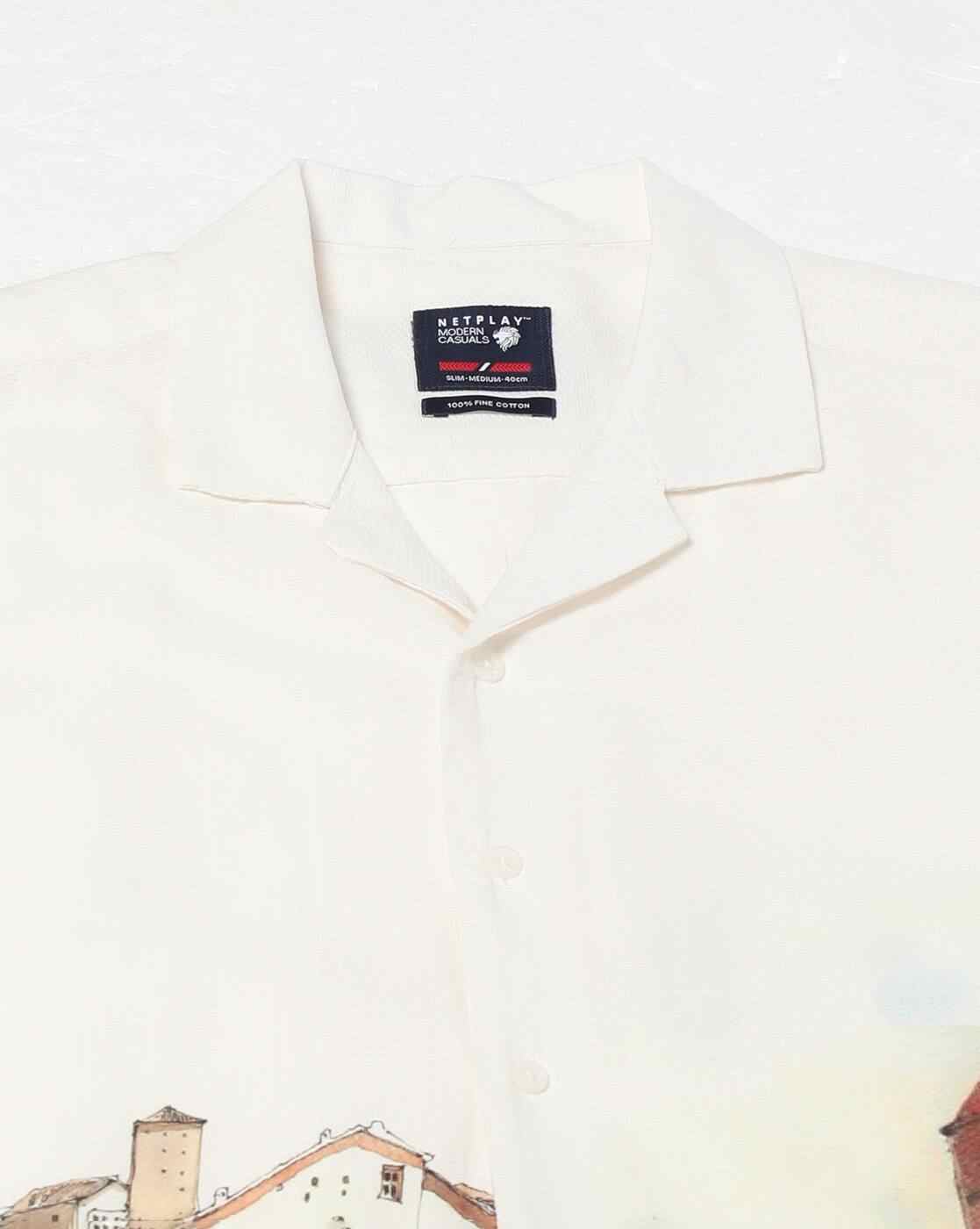NETPLAY | Men Graphic Print Regular Fit Cotton Resort Shirt|4