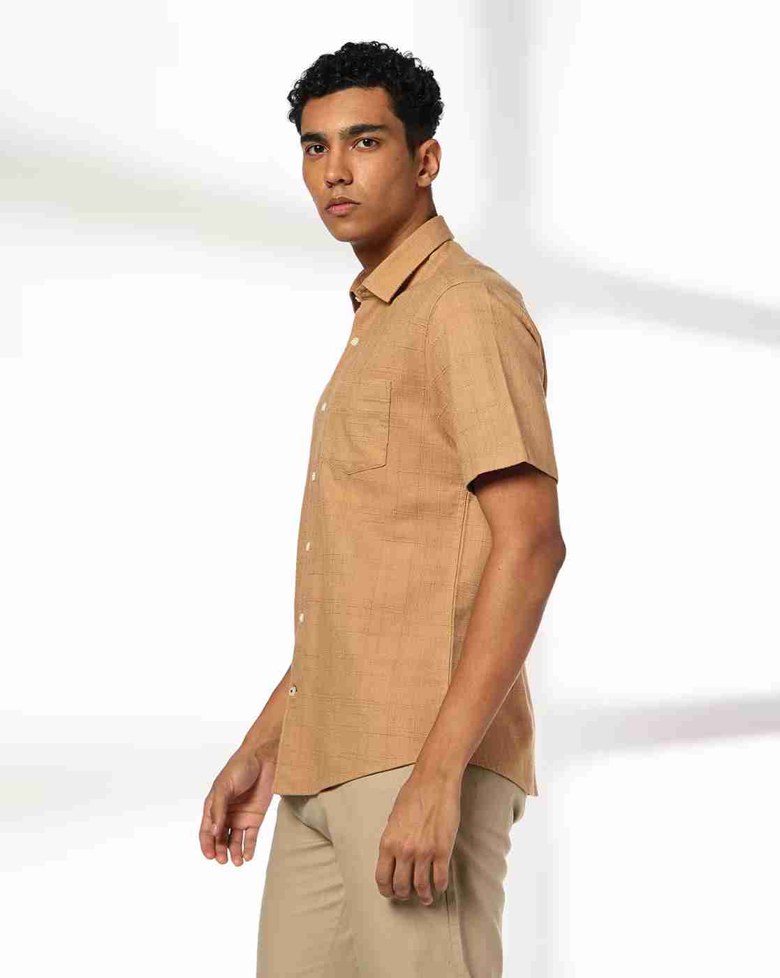 NETPLAY | Men Checked Regular Fit Cotton Shirt with Patch Pocket|1