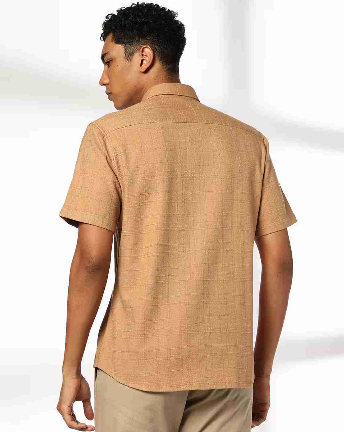 NETPLAY | Men Checked Regular Fit Cotton Shirt with Patch Pocket|2