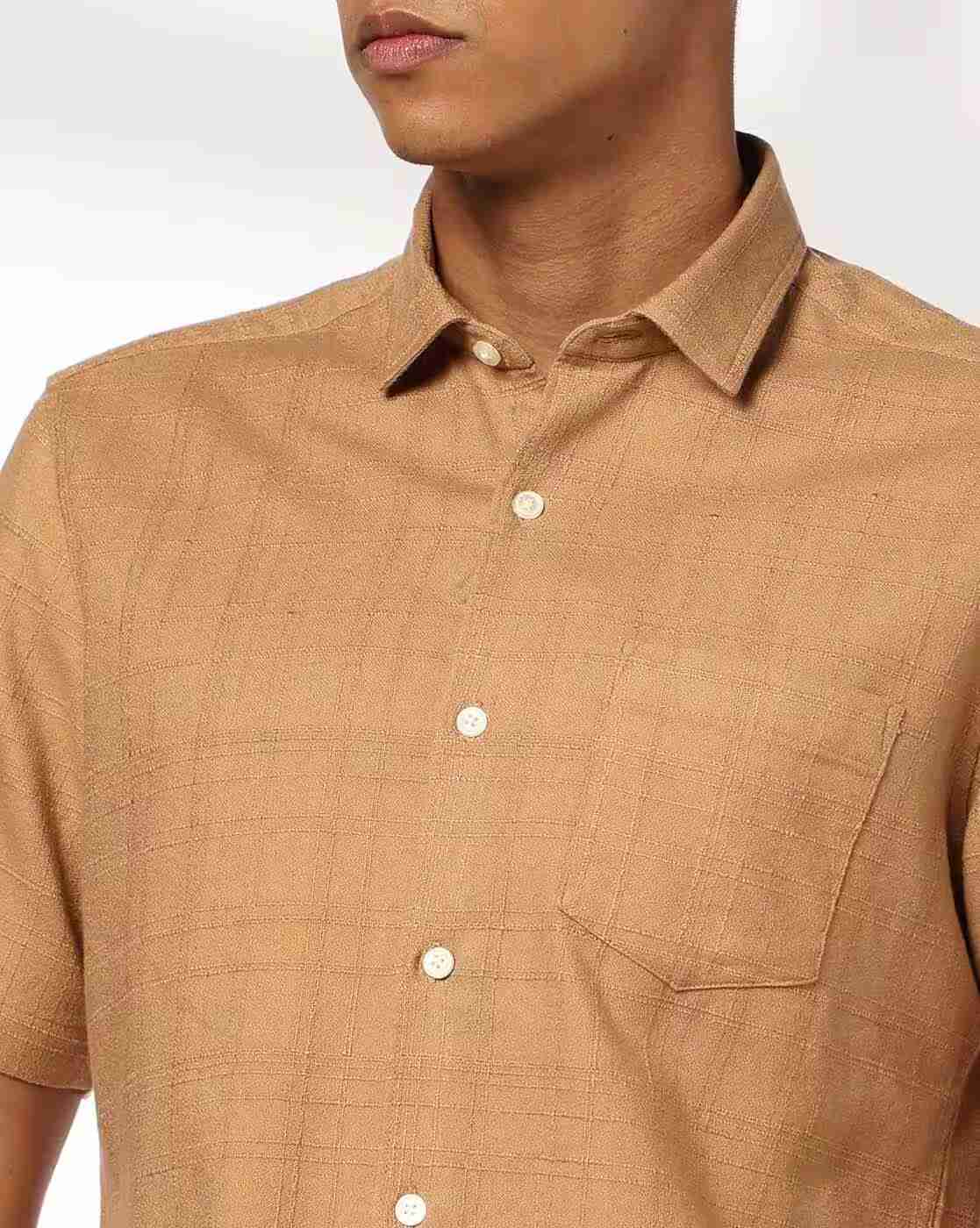 NETPLAY | Men Checked Regular Fit Cotton Shirt with Patch Pocket|3