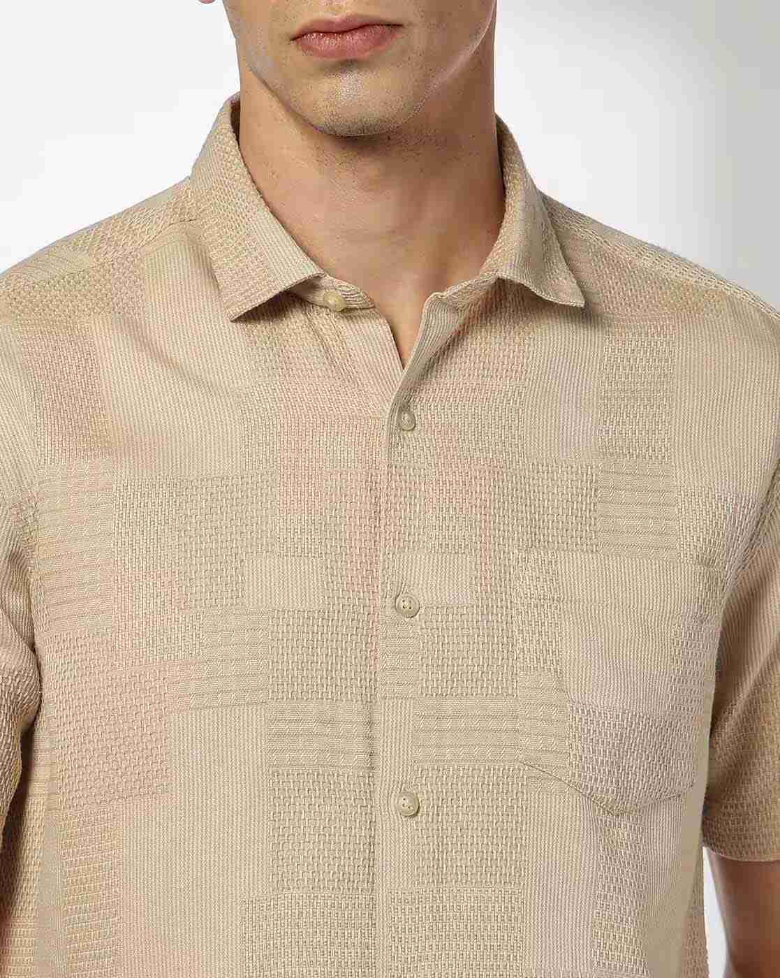 NETPLAY | Men Self-Weaved Regular Fit Shirt|4