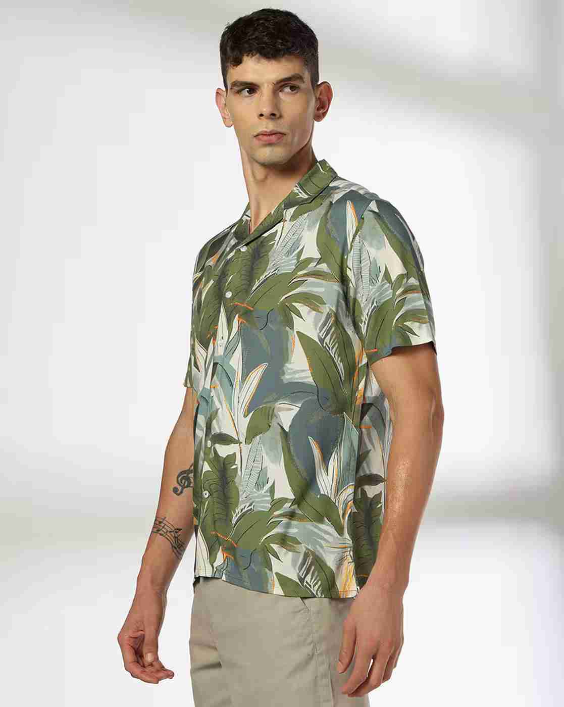NETPLAY | Men Tropical Print Regular Fit Shirt|1