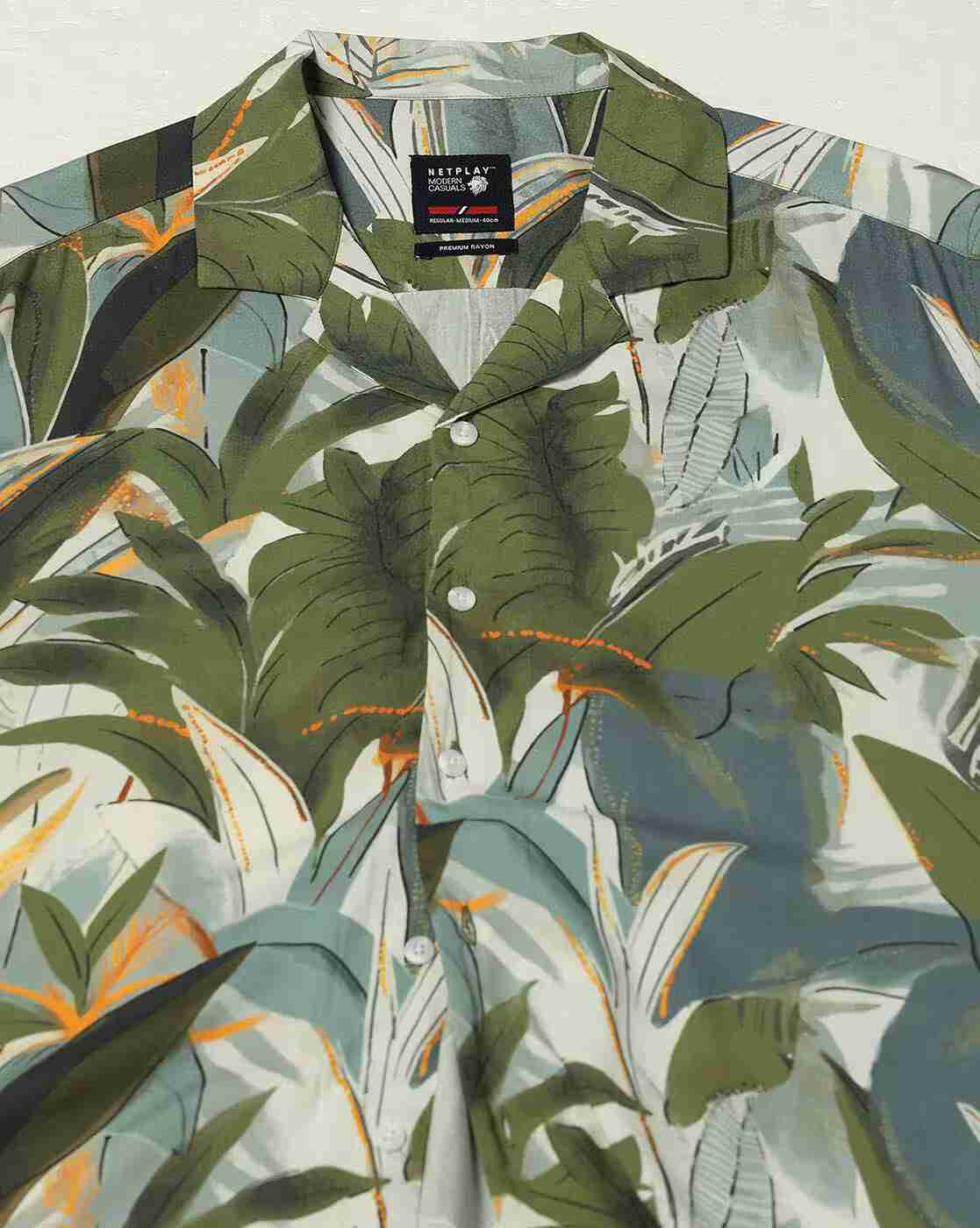 NETPLAY | Men Tropical Print Regular Fit Shirt|5