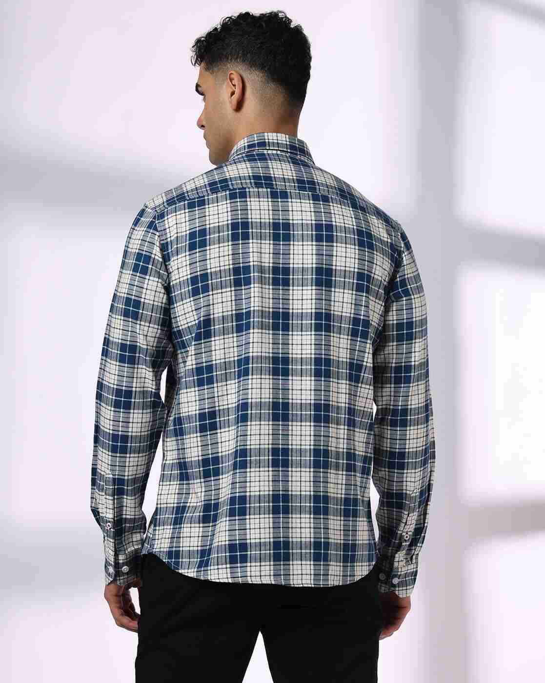 NETPLAY | Men Checked Regular Fit Shirt with Patch Pocket|2