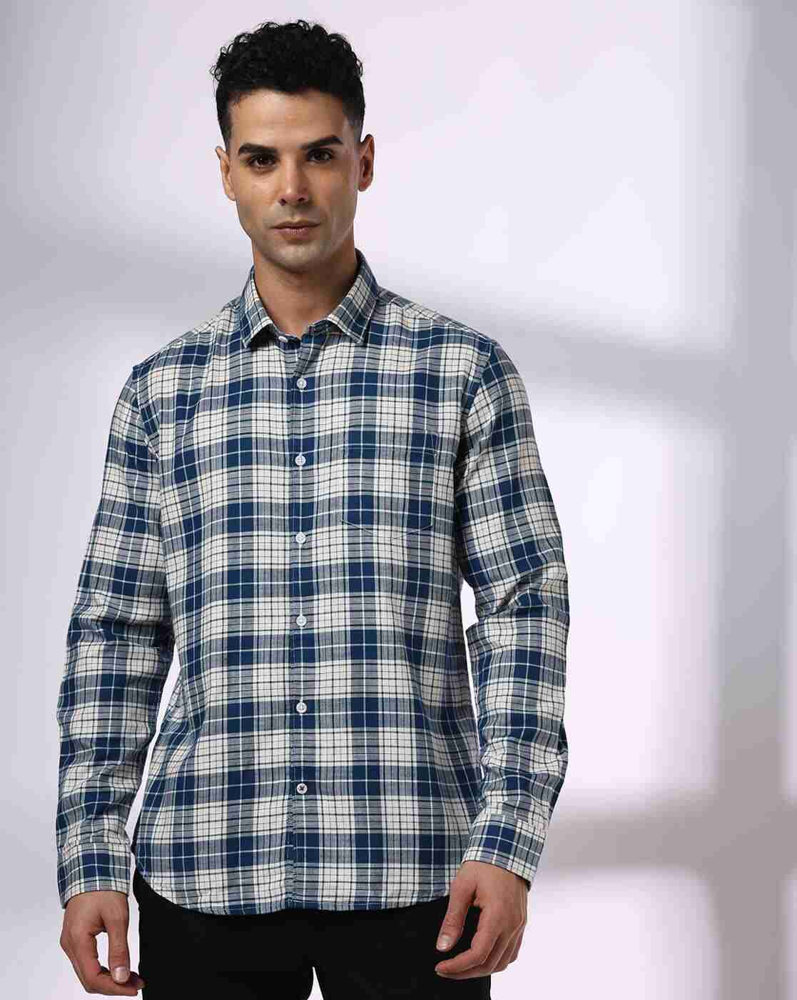 NETPLAY | Men Checked Regular Fit Shirt with Patch Pocket|4