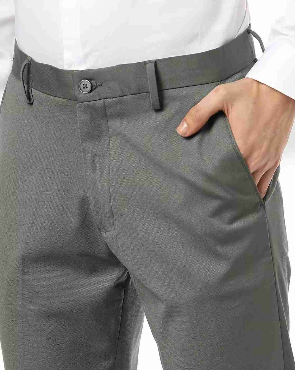 NETPLAY | Men Mid-Rise Slim Fit Flat-Front Trousers|3
