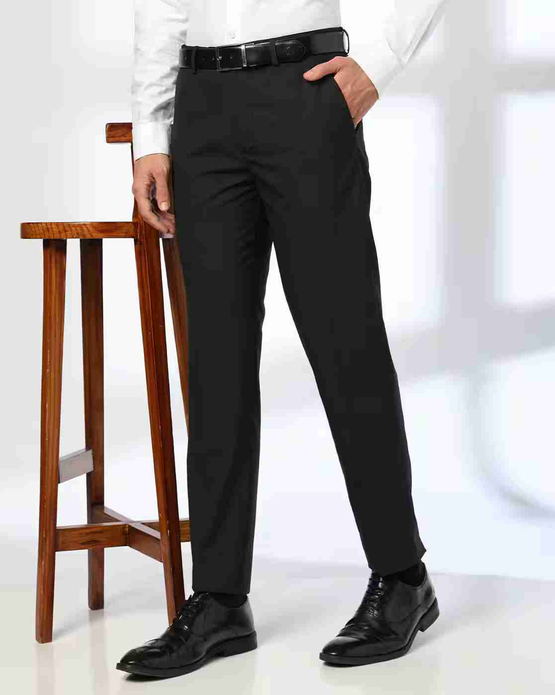 NETPLAY | Men Slim Fit Flat-Front Trousers|0